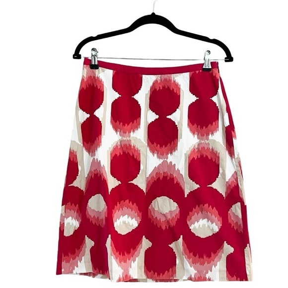BODEN Pink Abstract Knee Length A-line Skirt Sz 6 - Picture 2 of 4
